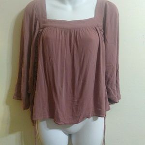 Forever 21 mauve corset peasant blouse sz xl osfa